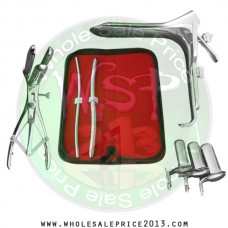 Hegar uterine dilator set 2 Pieces 5-6,9-10, mathieu speculum, collin 3pcs, grave large 