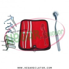 Hegar uterine dilator set 3 Pieces 3-4,5-6,11-12, pinwheel, grave 3, collin 3