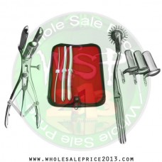 Hegar uterine dilator 3 pieces set,3-4, 11-12, 13-14, wartenberg pinwheel, mathieu speculum, collin 3pcs
