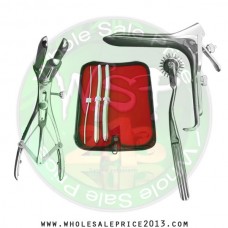 Hegar uterine dilator 3 pieces set,3-4, 11-12, 13-14, wartenberg pinwheel, mathieu speculum, grave large