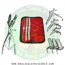 Hegar uterine dilator 3 pieces set,3-4, 11-12, 15-16, mathieu speculum, grave 3pcs, collin 3pcs