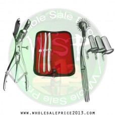 Hegar uterine dilator 3 pieces set,3-4, 11-12, 15-16, wartenberg pinwheel, mathieu speculum, collin 3pcs