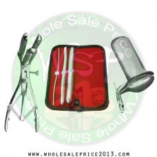 Hegar uterine dilator 3 pieces set,3-4, 11-12, 17-18, mathieu speculum, collin large