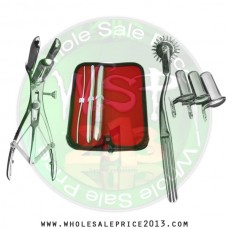 Hegar uterine dilator 3 pieces set,3-4, 11-12, 17-18, wartenberg pinwheel, mathieu speculum, collin 3pcs
