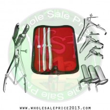 Hegar uterine dilator 3 pieces set,3-4, 13-14, 15-16, mathieu speculum, grave 3pcs, collin 3pcs