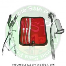 Hegar uterine dilator 3 pieces set,3-4, 7-8, 13-14, wartenberg pinwheel, mathieu speculum, collin large