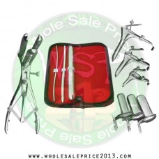 Hegar uterine dilator 3 pieces set,3-4, 7-8, 17-18, mathieu speculum, grave 3pcs, collin 3pcs