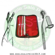 Hegar uterine dilator 3 pieces set,3-4, 7-8, 17-18, wartenberg pinwheel, mathieu speculum, collin large