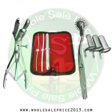 Hegar uterine dilator 3 pieces set,3-4, 7-8, 17-18, wartenberg pinwheel, mathieu speculum, collin 3pcs