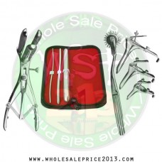 Hegar uterine dilator 3 pieces set,3-4, 7-8, 17-18, wartenberg pinwheel, mathieu speculum, grave 3pcs