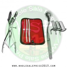 Hegar uterine dilator 3 pieces set,3-4, 9-10, 11-12, wartenberg pinwheel, mathieu speculum, collin 3pcs