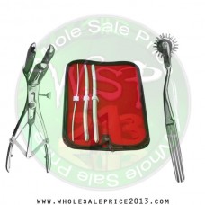 Hegar uterine dilator 3 pieces set,3-4, 9-10, 11-12, wartenberg pinwheel, mathieu speculum