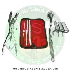 Hegar uterine dilator 3 pieces set,3-4, 9-10, 13-14, wartenberg pinwheel, mathieu speculum, collin 3pcs