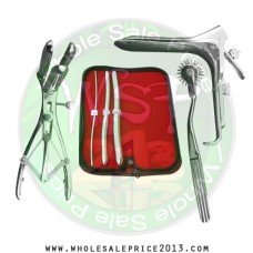 Hegar uterine dilator 3 pieces set,3-4, 9-10, 13-14, wartenberg pinwheel, mathieu speculum, grave large