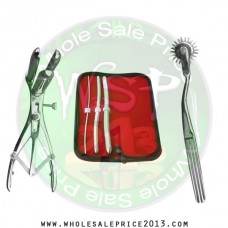 Hegar uterine dilator 3 pieces set,3-4, 9-10, 13-14, wartenberg pinwheel, mathieu speculum