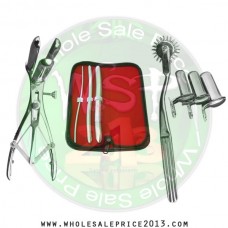 Hegar uterine dilator 3 pieces set,3-4, 9-10, 15-16, wartenberg pinwheel, mathieu speculum, collin 3pcs