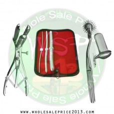 Hegar uterine dilator 3 pieces set,3-4, 9-10, 17-18, wartenberg pinwheel, mathieu speculum, collin large