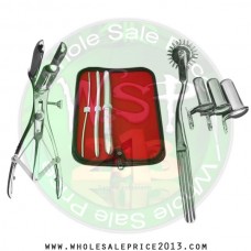 Hegar uterine dilator 3 pieces set,3-4, 9-10, 17-18, wartenberg pinwheel, mathieu speculum, collin 3pcs