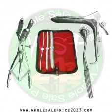 Hegar uterine dilator 3 pieces set,3-4, 9-10, 17-18, wartenberg pinwheel, mathieu speculum, grave large
