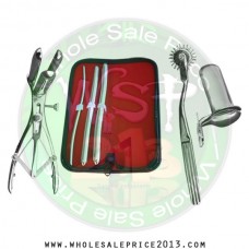 Hegar uterine dilator 3 pieces set, 5-6, 11-12, 13-14, wartenberg pinwheel,mathieu speculum, collin large