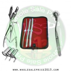 Hegar uterine dilator 3 pieces set, 5-6, 11-12, 13-14, wartenberg pinwheel,mathieu speculum, collin 3pcs