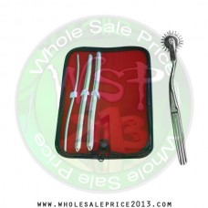 Hegar uterine dilator 3 pieces set, 5-6, 11-12, 13-14, wartenberg pinwheel