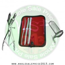Hegar uterine dilator 3 pieces set, 5-6, 11-12, 15-16,  mathieu speculum, collin small