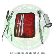 Hegar uterine dilator 3 pieces set, 5-6, 11-12, 15-16, wartenberg pinwheel, mathieu speculum, collin medium