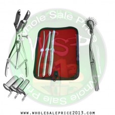 Hegar uterine dilator 3 pieces set, 5-6, 11-12, 15-16, wartenberg pinwheel, mathieu speculum, collin 3pcs