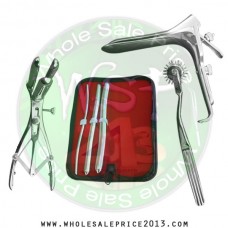 Hegar uterine dilator 3 pieces set, 5-6, 11-12, 15-16, wartenberg pinwheel, mathieu speculum, grave large