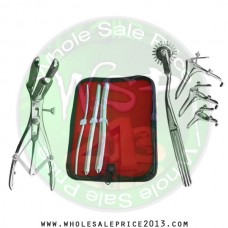 Hegar uterine dilator 3 pieces set, 5-6, 11-12, 15-16,  wartenberg pinwheel, mathieu speculum, grave 3pcs