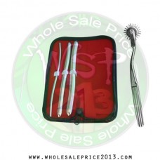 Hegar uterine dilator 3 pieces set, 5-6, 11-12, 15-16, wartenberg pinwheel