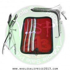 Hegar uterine dilator 3 pieces set, 5-6, 11-12, 17-18, mathieu speculum, grave small