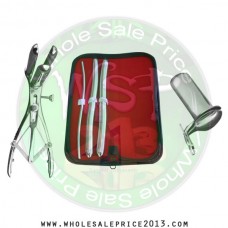 Hegar uterine dilator 3 pieces set, 5-6, 13-14, 15-16, mathieu speculum, collin large
