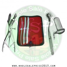  Hegar uterine dilator 3 pieces set, 5-6, 13-14, 17-18, wartenberg pinwheel,mathieu speculum, collin large
