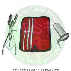 Hegar uterine dilator 3 pieces set, 5-6, 9-10, 11-12, mathieu speculum, collin large