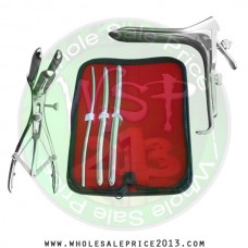 Hegar uterine dilator 3 pieces set, 5-6, 9-10, 11-12, mathieu speculum, grave large