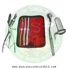 Hegar uterine dilator 3 pieces set, 5-6, 9-10, 11-12,  wartenberg pinwheel, mathieu speculum, collin large