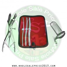 Hegar uterine dilator 3 pieces set, 5-6, 9-10, 13-14, mathieu speculum, collin large
