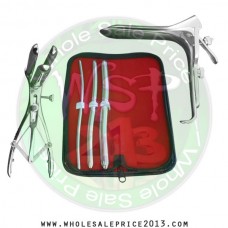 Hegar uterine dilator 3 pieces set, 5-6, 9-10, 13-14, mathieu speculum, grave large