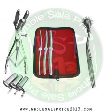Hegar uterine dilator 3 pieces set, 5-6, 9-10, 13-14, wartenberg pinwheel, mathieu speculum, collin 3pcs