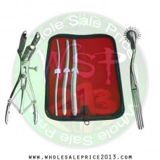 Hegar uterine dilator 3 pieces set, 5-6, 9-10, 13-14, wartenberg pinwheel, mathieu speculum