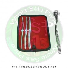 Hegar uterine dilator 3 pieces set, 5-6, 9-10, 13-14, wartenberg pinwheel