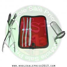 Hegar uterine dilator 3 pieces set, 5-6, 9-10, 15-16, mathieu speculum, collin large