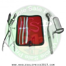 Hegar uterine dilator 3 pieces set, 5-6, 9-10, 15-16, wartenberg pinwheel, mathieu speculum, collin large