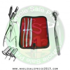 Hegar uterine dilator 3 pieces set, 5-6, 9-10, 15-16, wartenberg pinwheel, mathieu speculum, collin 3pcs