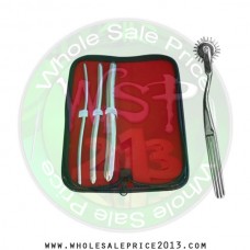 Hegar uterine dilator 3 pieces set, 5-6, 9-10, 15-16, wartenberg pinwheel