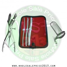 Hegar uterine dilator 3 pieces set, 5-6, 9-10, 17-18, mathieu speculum, collin large