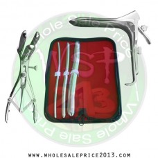 Hegar uterine dilator 3 pieces set, 5-6, 9-10, 17-18, mathieu speculum, grave large