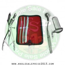 Hegar uterine dilator 3 pieces set, 5-6, 11-12, 17-18,  wartenberg pinwheel, mathieu speculum, collin medium